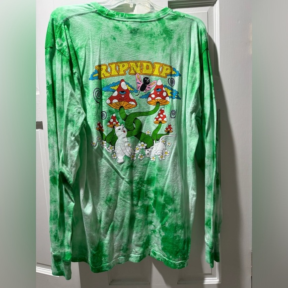 Rip n Dip long sleeve green tye-dye t shirt XL. Never worn - Picture 3 of 4